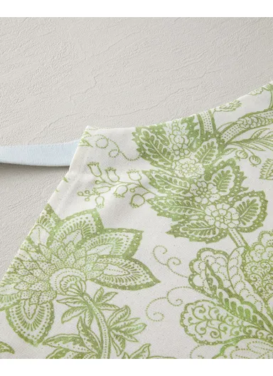 Greenery Cotton Polyester Kitchen Apron 65x75 cm White - Green