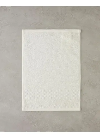 Border Check 100% Cotton Hand Towel 30x40 cm Ivory
