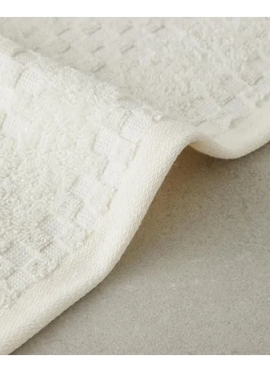 Border Check 100% Cotton Hand Towel 30x40 cm Ivory
