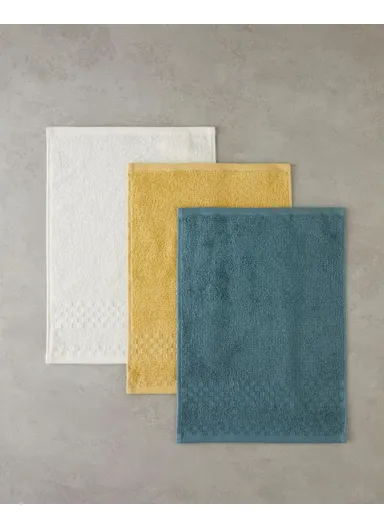 Border Check 100% Cotton Hand Towel 30x40 cm Ivory