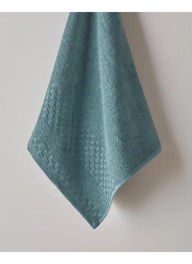 Border Check 100% Cotton Face Towel 50x80 cm Petrol