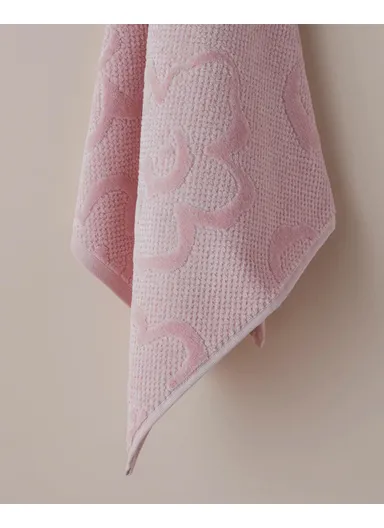 Velvet Bloom 100% Cotton Face Towel 50x80 cm Pink
