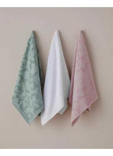 Velvet Bloom 100% Cotton Face Towel 50x80 cm Pink