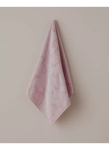 Velvet Bloom 100% Cotton Face Towel 50x80 cm Pink