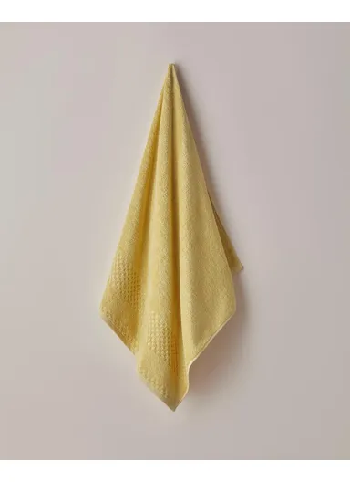 Border Check 100% Cotton Bath Towel 70x140 cm Yellow