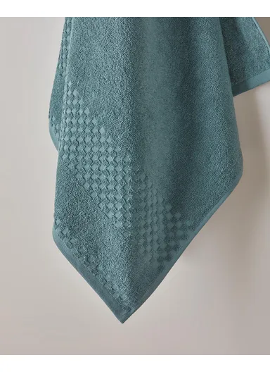 Border Check 100% Cotton Bath Towel 70x140 cm Petrol