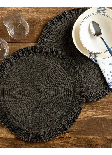 Lilies Jute Placemat Set of 2 Anthracite