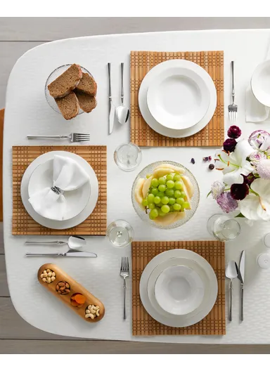 Parma Porcelain Dinner Set 12 Pieces for 4 People Silver