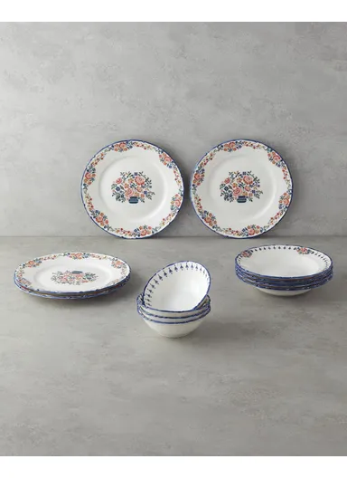 Pixel Porcelain Dinner Set 12 Pieces for 4 People Colorful