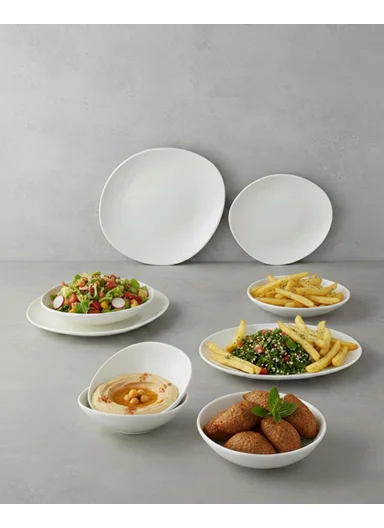 Shape Porcelain Dinner Set 8 Pieces for 2 People White