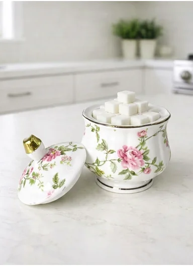 MultiPurpose Elegant Rose Design Bowl With Lid (D8 x H11)cm