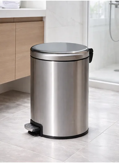 12L Light Luxury Stainless Steel Pedal Garbage Bin With Soft-Close Lid G74-Q5 – Silver