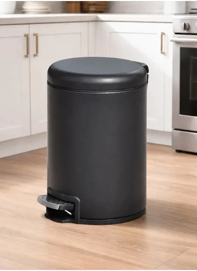 12L Light Luxury Stainless Steel Pedal Garbage Bin With Soft-Close Lid G74-Q5 – Black