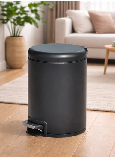 12L Light Luxury Stainless Steel Pedal Garbage Bin With Soft-Close Lid G74-Q5 – Black