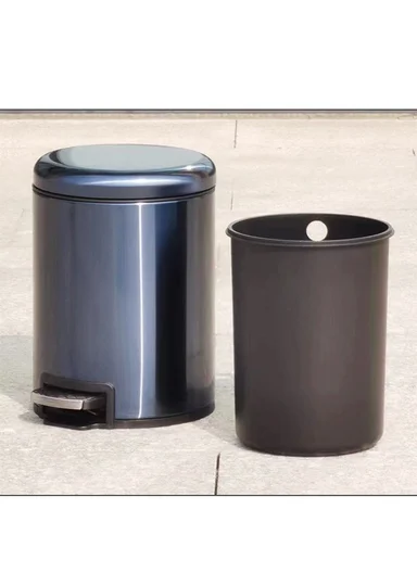 12L Light Luxury Stainless Steel Pedal Garbage Bin With Soft-Close Lid G74-Q5 – Black