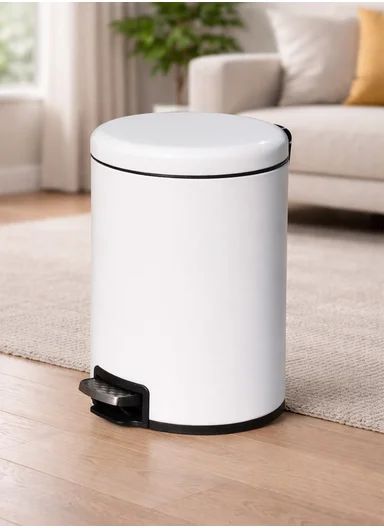 12L Light Luxury Stainless Steel Pedal Garbage Bin With Soft-Close Lid G74-Q5 – White