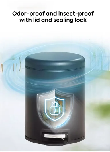 12L Light Luxury Stainless Steel Pedal Garbage Bin With Soft-Close Lid G74-Q5 – White