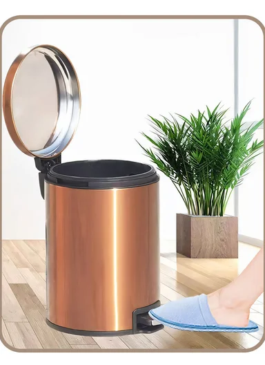 12L Light Luxury Stainless Steel Pedal Garbage Bin With Soft-Close Lid G74-Q5 – White