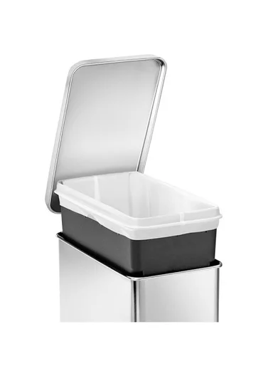 12L Stainless Steel Trash Bin With Foot Pedal (W26 x D18 x H38)cm G74-A7 - Silver