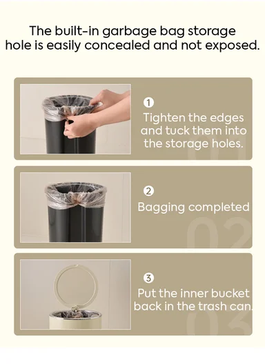 20L Modern Stainless Steel Pedal Trash Bin With Inner Bucket GK-003 - Black