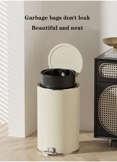 20L Modern Stainless Steel Pedal Trash Bin With Inner Bucket GK-003 - Black