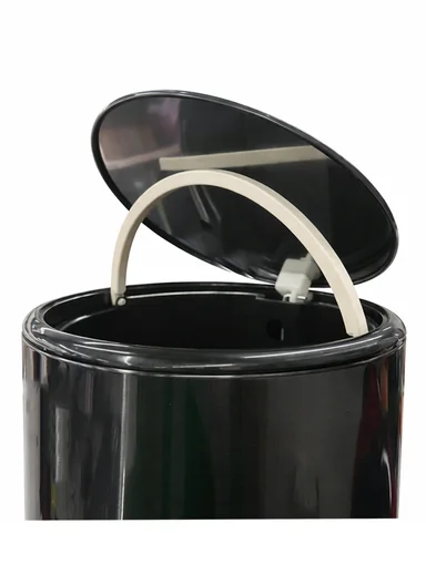12L Light Luxury Stainless Steel Garbage Bin With Foot Pedal (D25 x H41)cm SM-K060 - Black