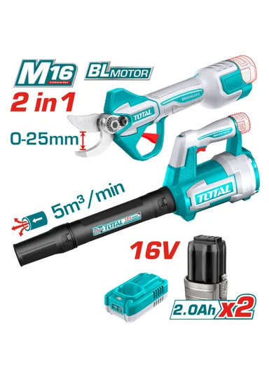 2-Pcs Cordless Combo Kit, 16V Brushless Gauge Straight Shear &amp; Blower TOSLI250385
