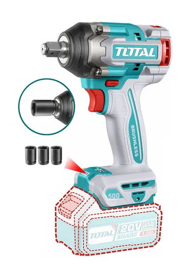 20V 500Nm Cordless Impact Wrench, Battery Li-ion TIWLI20501