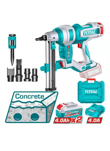 20V 40mm Cordless Concrete Nailer kit + 2 Batteries + Charger TCNLI9008
