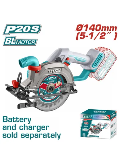 20V 140mm Circular Saw With Adjustable Cutting Depth &amp; Bevel Cutting TSLI1401