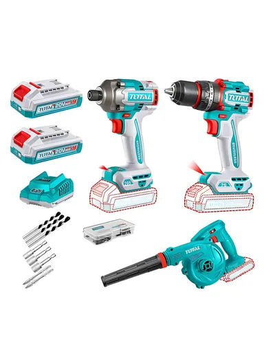 20V 3-Pcs Cordless Combo Kit with 2 Batteries +Charger TOSLI250182