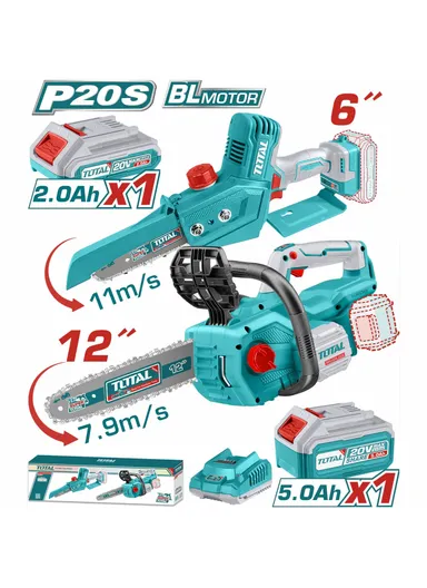20V 2-Pcs 12" Chainsaw and 6" Mini Chainsaw Combo with 2 5.0Ah Batteries &amp; Charger UTOSLI240788
