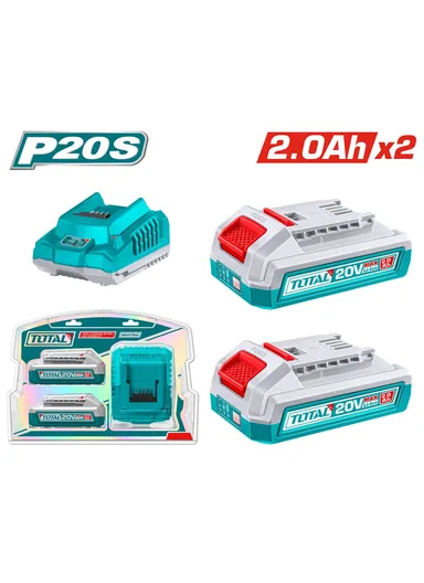 20V Two 2.0Ah Lithium-Ion battery and charger kit TFBCPK1222
