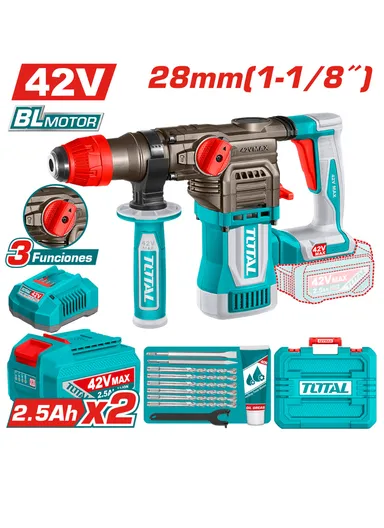 42V Cordless Rotary Hammer with Two 2.5Ah Batteries &amp; Charger TRHLI422882