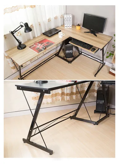 Versatile L-Shaped Desk with Keyboard Tray &amp; PC Tower Stand (W120 x D48 x H74)cm 0035 - Black
