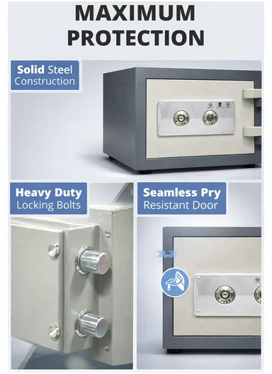 50Kg (W45 x D32 x H40)cm Dual Key Pry-Resistant Thick Heavy Walls Safe Box K3-300
