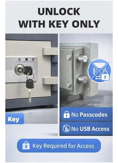50Kg (W45 x D32 x H40)cm Dual Key Pry-Resistant Thick Heavy Walls Safe Box K3-300