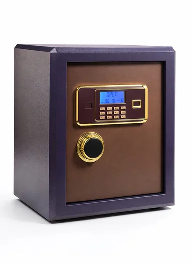 46Kg (L39 x W34 x H47)cm Digital Keypad Heavy Duty Steel Security Safe with 4-Latch Locking System &amp; White Leather Interior K1-450