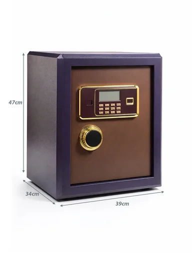 46Kg (L39 x W34 x H47)cm Digital Keypad Heavy Duty Steel Security Safe with 4-Latch Locking System &amp; White Leather Interior K1-450