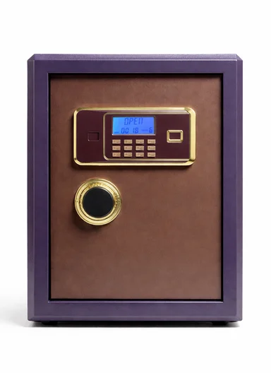 46Kg (L39 x W34 x H47)cm Digital Keypad Heavy Duty Steel Security Safe with 4-Latch Locking System &amp; White Leather Interior K1-450