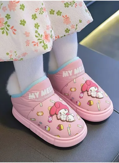 Anti-Slip Warm Kids Slippers with Flees Linning &amp; Shoe Collar - Pink