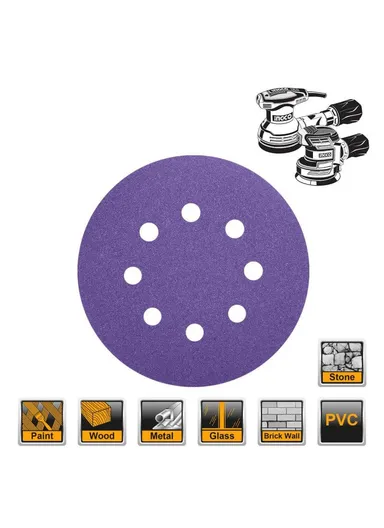 10-Pcs 125mm Round Sandpaper Set AKRS125101