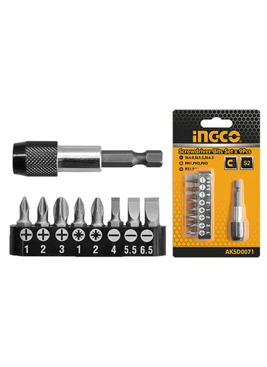 9-Pcs Screwdriver Bits Set AKSD0071