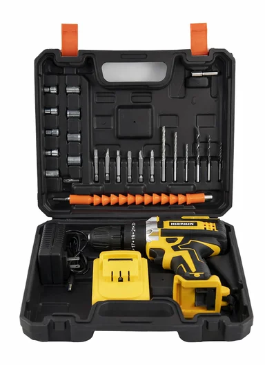 21V Cordless Rechargeable Power Drill with LED Light, 2 Speeds, 3 Drill Modes &amp; 1 Battery HEK-P1015-1