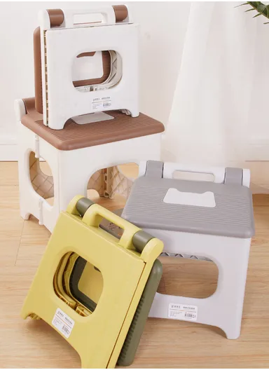 Non Slip Foldable Step Table Stool for Kids, Toddlers, Teens, Adults, Old Age, Bathroom &amp; Bedroom Convenient Usage Quick-Fold Plastic Step Stool - Blue