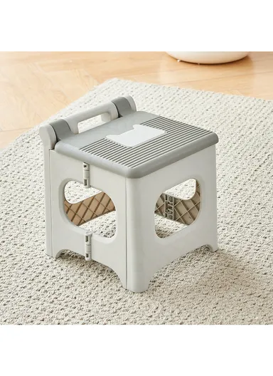 Non Slip Foldable Step Table Stool for Kids, Toddlers, Teens, Adults, Old Age, Bathroom &amp; Bedroom Convenient Usage Quick-Fold Plastic Step Stool - Blue