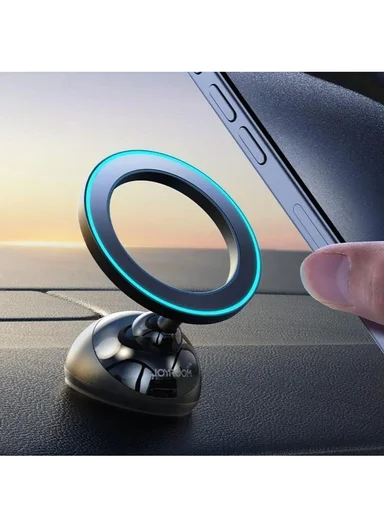 360° Rotating Car Dashboard Dundun Full Metal Magnetic Suction Bracket Holder &amp; Wireless Charging JR-ZS357 - Black