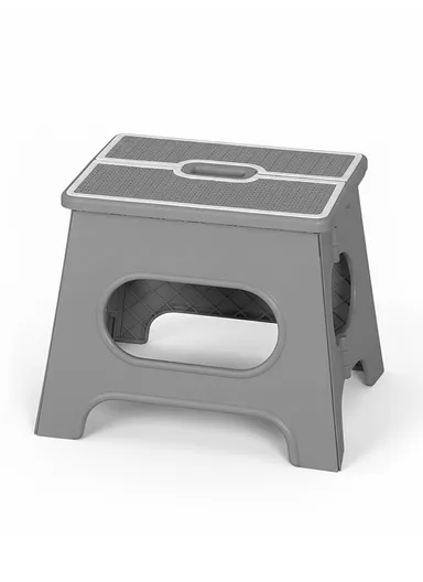 Versatile Step-Up Stool for Toddlers, Kids &amp; Adults, Multi-Purpose Use in Bedroom &amp; Bath (L33 x W27 x H27)cm - Grey