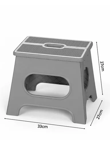 Versatile Step-Up Stool for Toddlers, Kids &amp; Adults, Multi-Purpose Use in Bedroom &amp; Bath (L33 x W27 x H27)cm - Grey
