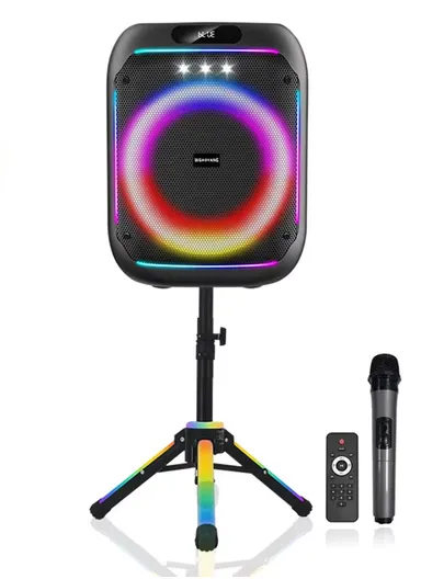 8" Portable Bluetooth Speaker with Microphone, Remote &amp; Long Battery Life – WGY-868